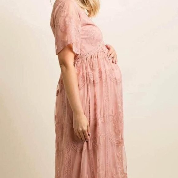Pink blush maternity dress, color matched actual photos not model pics from web - Picture 5 of 6